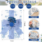Fullhawl 50 Sets Wedding Invitations Wraps Set Pre Folded Vellum Jackets for 5 x 7 Invitations Dried Flowers Wax Seal Stickers Chiffon Silk Ribbon for Wedding Birthday Bridal Shower (Light Blue) - Image 3