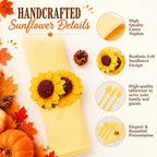30 Set Sunflower Pre Rolled Napkins with Plastic Silverware - Image 3