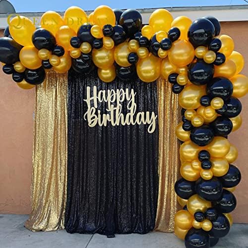 Black Sequin Backdrop 4 Panels 2FTx8FT Halloween Party Backdrop Curtains - Image 4
