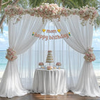 10ft x 10ft Cream White Backdrop Curtains, Wrinkle-Free Sheer Chiffon Fabric Photo Backdrop Drapes for Wedding Arch Party Ceremony Stage Photography Decorations - Image 7