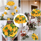 100 Pcs Artificial Rose Flowers, Yellow - Image 6