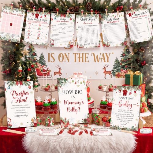 Sherr 476 Pcs Christmas Santa Baby Shower Games, 8 Sets Games Activities - Image 5
