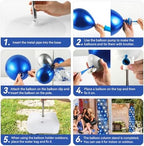 2 Sets Balloon Column Stand Kit with 100 Balloons Adjustable Balloon Tower Stand with Bases for Floor Balloons Column Kit for 2026 Graduation Birthday Appreciation Party Decor Navy Blue and Silver - Image 5