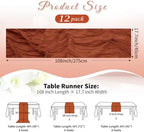 Terracotta Boho Cheesecloth Table Runner 12 Pack 17x108 Inch Sheer Gauze - Image 2