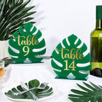 Palm Leaf Theme Wedding Acrylic Table Number 1-20 with 20Pcs Stands, 5"x7" Table Centerpiece Decor for Indoor Outdoor Tropical Safari Jungle Hawaiian Wedding Bridal Shower Anniversary - Image 3