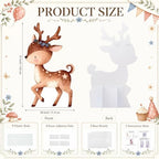 3.93ft Woodland Animal Deer Cardboard Cutout Giant Fawn Standee with Stand 47x28in Plastic Corrugated Board Photo Booth Prop for Forest Theme Baby Shower Birthday Party Yard Decorations - Image 2