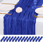 14 Pack Royal Blue Cheesecloth Table Runner 17x108 Inch Semi Sheer Boho Gauze Cheese Cloth Fabric Table Runners, for Wedding Party Baby Shower Birthday Home Decor Garden Farmhouse by Unknown