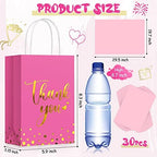 Tinlade 30 Pcs Thank You Gift Bags Small with Tissue,Rose Red - Image 2