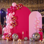 Garden Arch Backdrop Cover Set of 2-7.2ft 6ft Dual Color Pink&Hot Pink Arch Covers-Wrinkle Free Stretchy Spandex Fitted Chiara Arch Stand Cover for Girl Party Birthday Baby Shower Photo Photography - Image 5
