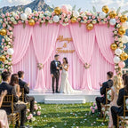 20x15ft Pink Photo Backdrop Curtains for Parties Baby Shower Wrinkle Free - Image 4