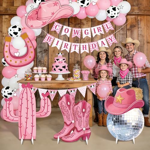 5 Pcs Large Disco Cowgirl Cardboard Cutouts, Pink Western Cowgirl Stand up Party Yard Signs Decoration for Last Disco Coquette Bachelorette Rodeo Birthday Party Supplies Photo Booth Props - Image 6