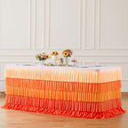 Orange Table Skirt Ruffle Fall Tablecloth for Rectangle Table 9ft Thanksgiving Christmas Birthday Party Baby Shower - Image 3