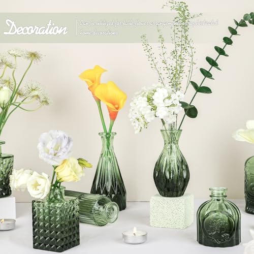 TBWIND 24pcs Green Glass Bud Vases Set - Image 2