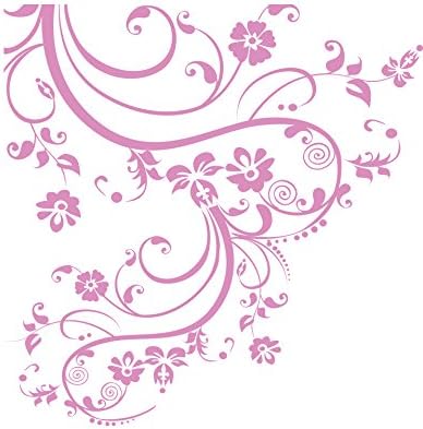 Soft Pink Color Swirl Flower Floral Wall Decal Design #262A (100" X 29") #262A by Stickerbrand