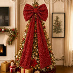 PartyPosh Oversized Deep Wine Red Velvet Sequin Bow 51"x25" by PartyPosh