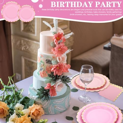 Yaomiao 168 Pcs Princess Plates and Napkins Pink Party Supplies Serves 24 - Image 6
