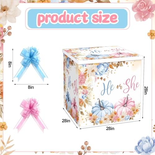 AmazingSpark 28in Giant Gender Reveal Gift Box Kit, Pumpkin - Image 2