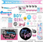 Hombae Burnouts or Bows Gender Reveal Decorations Kit - 171 Pcs Boy or Girl Gender Reveal Party Supplies with Backdrop, Balloons & Confetti for Baby Shower - Image 2