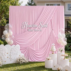 10 ft x 20 ft Baby Pink Backdrop Curtains for Parties, Wrinkle Free Light Pink Photography Backdrop Drapes for Wedding Grils Birthday Baby Shower Bridal Shower Party - Image 2