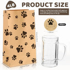 Meanplan 400 Pcs Paper Paw Bags with Footprint Paper Dog Treat Bags Bulk for Lunch Snacks Bread Candy Sandwich Popcorn Cookies Food Party Favors (Brown) - Image 2