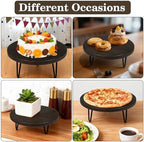 3 Pcs Buffet Risers, Wood Round Food Riser Dessert Table Display Stand Set for Party Wood Cupcake Stands Nesting Table for Home Decor (Walnut) - Image 6