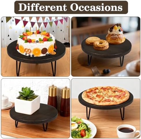 3 Pcs Buffet Risers, Wood Round Food Riser Dessert Table Display Stand Set for Party Wood Cupcake Stands Nesting Table for Home Decor (Walnut) - Image 6