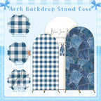 3 Pcs (6/5/4ft) Blue Jean Baby Shower Decorations Blue Jean is on the Way Decor Backdrops for Themed Baby Shower Party Gender Reveal Birthday Party Photo - Image 3