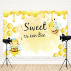 12x10ft Baby Shower Backdrop Sweet as Can Bee Photography Background Honeycomb Honey Yellow Bumblebee Boys Girls Kids Birthday Party Banner Decorations Newborn Gender Reveal Photo Booth Prop - Image 4