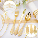 Hioasis 350 Pcs White Gold Plates for Wedding - Image 6