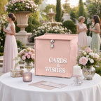 AerWo Blush Pink Wedding Card Box, Acrylic Gift Card Box for Wedding Decor - Image 6