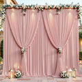 32ftx10ft Wrinkle Free Dusty Rose Backdrop Curtain - 10 Feet Photography Backdrop Drapes, Silky Polyester Back Drop Cloth for Wedding Baby Shower Balloon Arch Background by Unknown