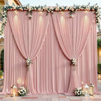 32ftx10ft Wrinkle Free Dusty Rose Backdrop Curtain - 10 Feet Photography Backdrop Drapes, Silky Polyester Back Drop Cloth for Wedding Baby Shower Balloon Arch Background by Unknown