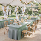 Spandex Tablecloth 6FT Rectangle Table Cover 4 Pcs Dusty Green Wrinkle-Free - Image 5
