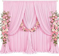 30x10ft Pink Backdrop Curtains for Parties Baby Shower Photo Wrinkle Free Pink Polyester Drapes Backdrop for Girls Birthday Party Gender Reveal Photoshoot Photography Background 6 Panels 5x10FT by Suppromo