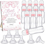 Trelaco 12 Pcs Pink Bow Themed Baby Shower Game Bottle Chug Wooden Sign Set by TrelaCo