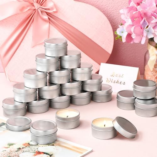 Conelist 24 Pcs Mini Candle Tins with Lids, Party Favors DIY Tealight Bulk - Image 2