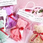 Beaupretty 12 Pcs Bear Shaped Coral Fleece Wash Cloths Soft Hand Towels with Transparent Bags for Party Favors Wedding Baby Shower - Image 3