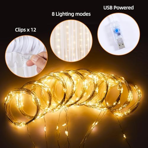 White Tulle Backdrop with Fairy Lights for Parites Wrinkle-Free Shiny Sheer Curtain Photo Back Drop Drapes for Baby Shower Birthday Party Photography Home Decorations - Image 6