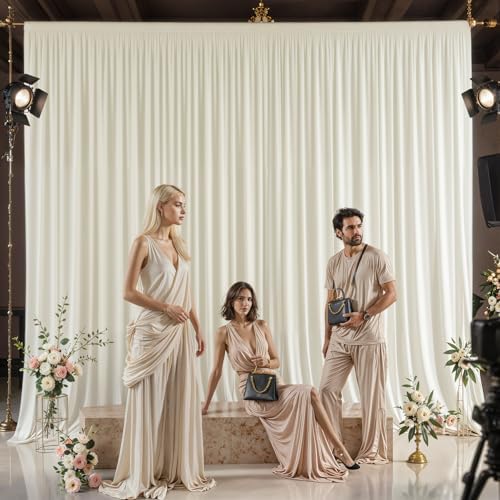 20x10FT Backdrop Curtains with Rod Pockets - Wrinkle Free Photo Stage Backdrop 4 Panels Curtains Drapes for Photography Wedding Party Baby Shower Decorations (Beige) - Image 7