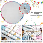 AOFOTO 7x7ft Royal Prince or Princess Gender Reveal Round Backdrop Cover Blue Pink Boy or Girl Circle Photography Background He or She Baby Shower Reveal Party Decoration Photobooth Banner Props - Image 5