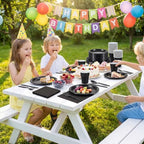 WELLIFE 210Pcs Black Plastic Plates,Black Disposable Plates for Party - Image 5
