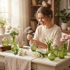 24PCS Mini Bud Vases As Wedding Centerpieces for Tables,Clear Bud Vases for Flowers,Small Flower Vases Suitable for Birthday Party,Anniversary,Wedding Reception,Baby Shower (Green, 24PCS) - Image 4
