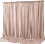 10x10ft Blush Nude Backdrop Curtain Panels for Parties - Wrinkle Free Polyester Photo Curtain Backdrop Wedding Back Drop Fabric Drapes for Party Decorations Background for Photography by WishCare