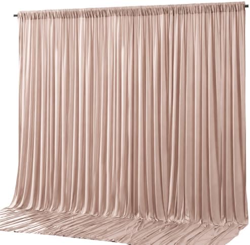 10x10ft Blush Nude Backdrop Curtain Panels for Parties - Wrinkle Free Polyester Photo Curtain Backdrop Wedding Back Drop Fabric Drapes for Party Decorations Background for Photography by WishCare