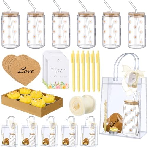 MotiMind 6 Sets Yellow Daisy Baby Shower Prizes for Winners Guest Game by MotiMind