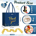 Jetec 45 Pcs Mini Thank You Gift Bag with Handle, Business Blue/gold - Image 3