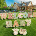 Ripeng 13 Pcs Boho Baby Shower Decorations Welcome Baby Yard Signs with Stakes 15 Inch Tall Lawn Signs for Gender Reveal Theme Birthday Party Indoor Outdoor Supplies by Ripeng