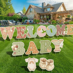 Ripeng 13 Pcs Boho Baby Shower Decorations Welcome Baby Yard Signs with Stakes 15 Inch Tall Lawn Signs for Gender Reveal Theme Birthday Party Indoor Outdoor Supplies by Ripeng