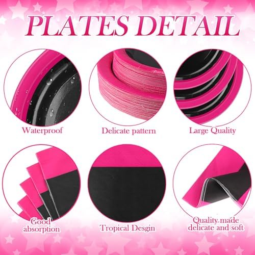 Funnymoom 452 Pcs Hot Pink and Black Party Decoration Supply for 50 Guest - Image 2
