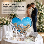 Personalized Beach Wedding Guest Book Alternative, Seashell Heart Drop Box - Image 3